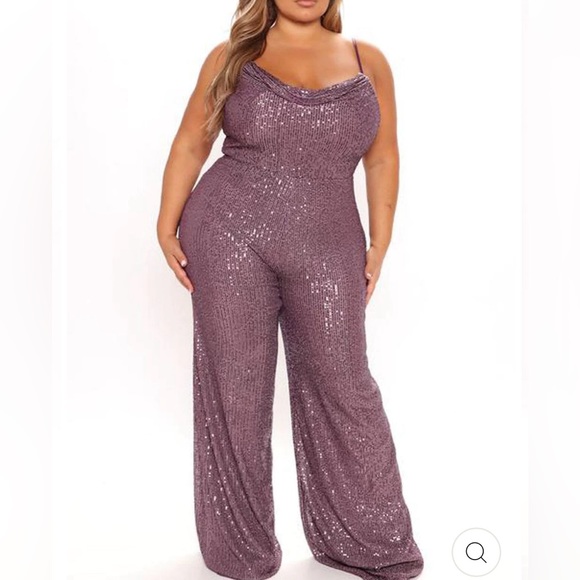 Sale‼️Plus Size Sequin purple jumpsuit - Picture 1 of 3